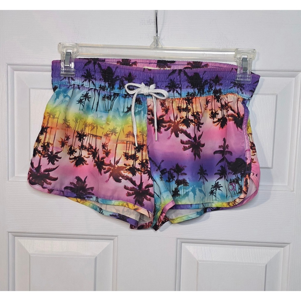 Ocean Pacific OP Womens Rainbow Sunset Palm Tree Board Shorts Medium